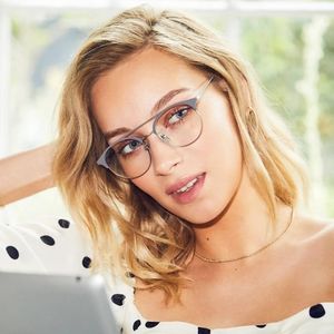 DIFF Eyewear - Lexi Blue-Light Glasses, Matte Silver